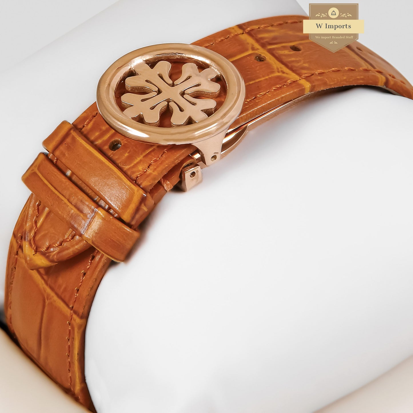 LATEST COLLECTION MOON PHASE ROSE GOLD CASE WITH BLACK DIAL & BROWN LEATHER STRAP