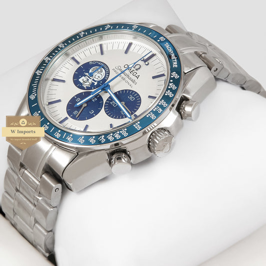 Latest Collection Chronograph Silver With White Dial Chain Watch