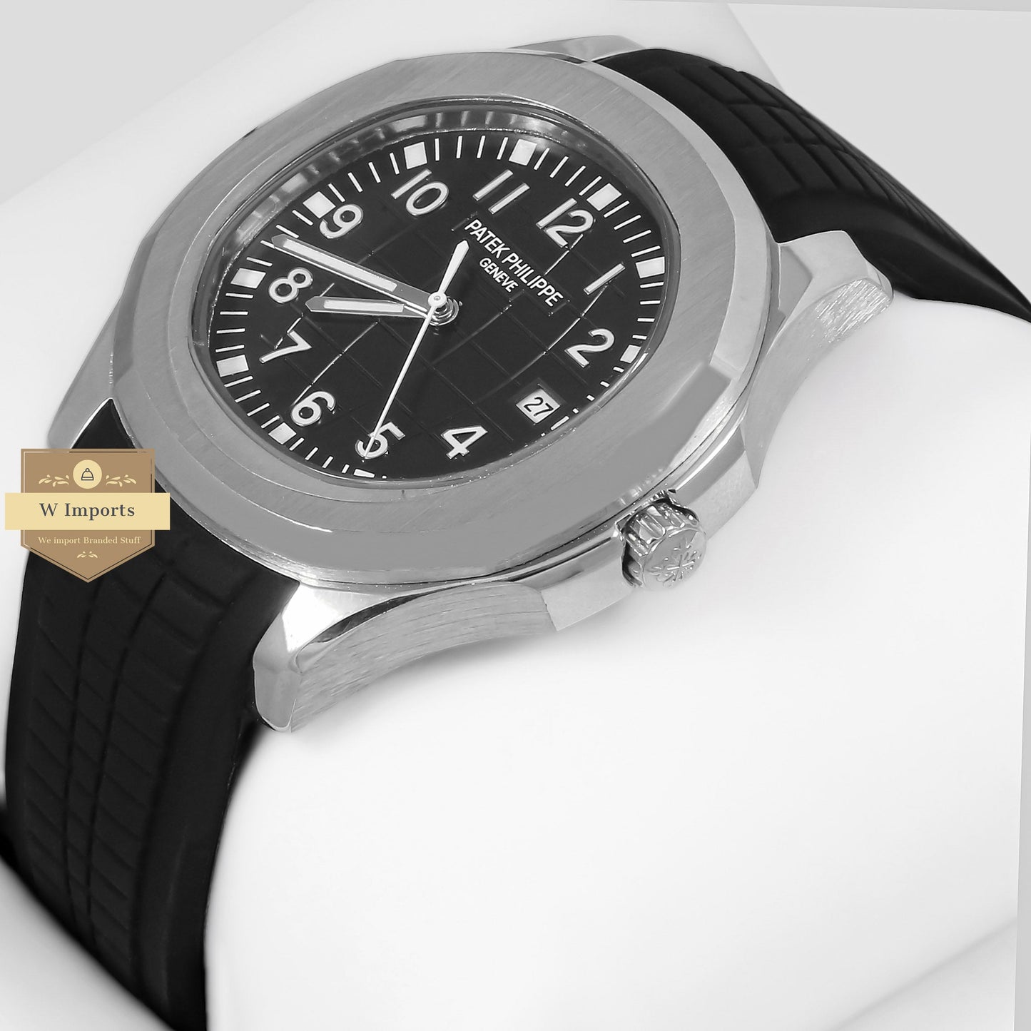 LATEST COLLECTION SILVER CASE WITH BLACK DIAL & RUBBER STRAP