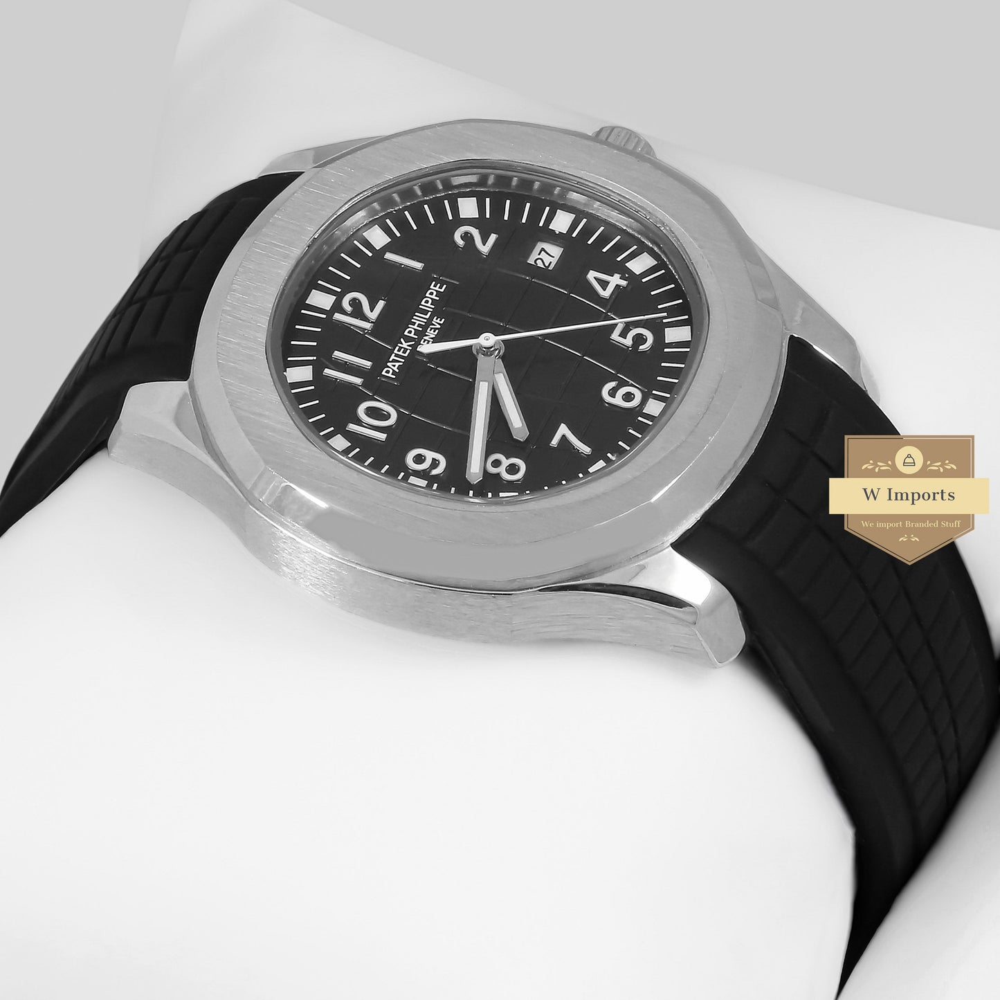 LATEST COLLECTION SILVER CASE WITH BLACK DIAL & RUBBER STRAP