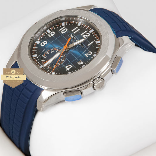 LATEST COLLECTION DOWN SECOND SILVER CASE WITH BLUE DIAL & RUBBER STRAP