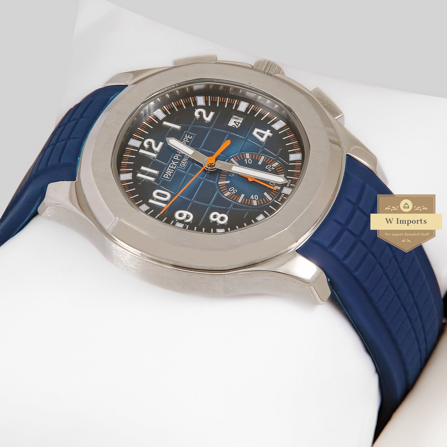 LATEST COLLECTION DOWN SECOND SILVER CASE WITH BLUE DIAL & RUBBER STRAP