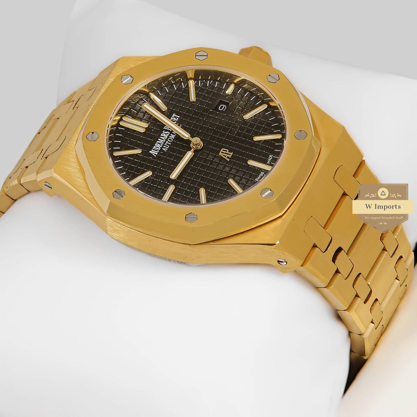 LATEST COLLECTION YELLOW GOLD WITH BLACK DIAL CHAIN WATCH