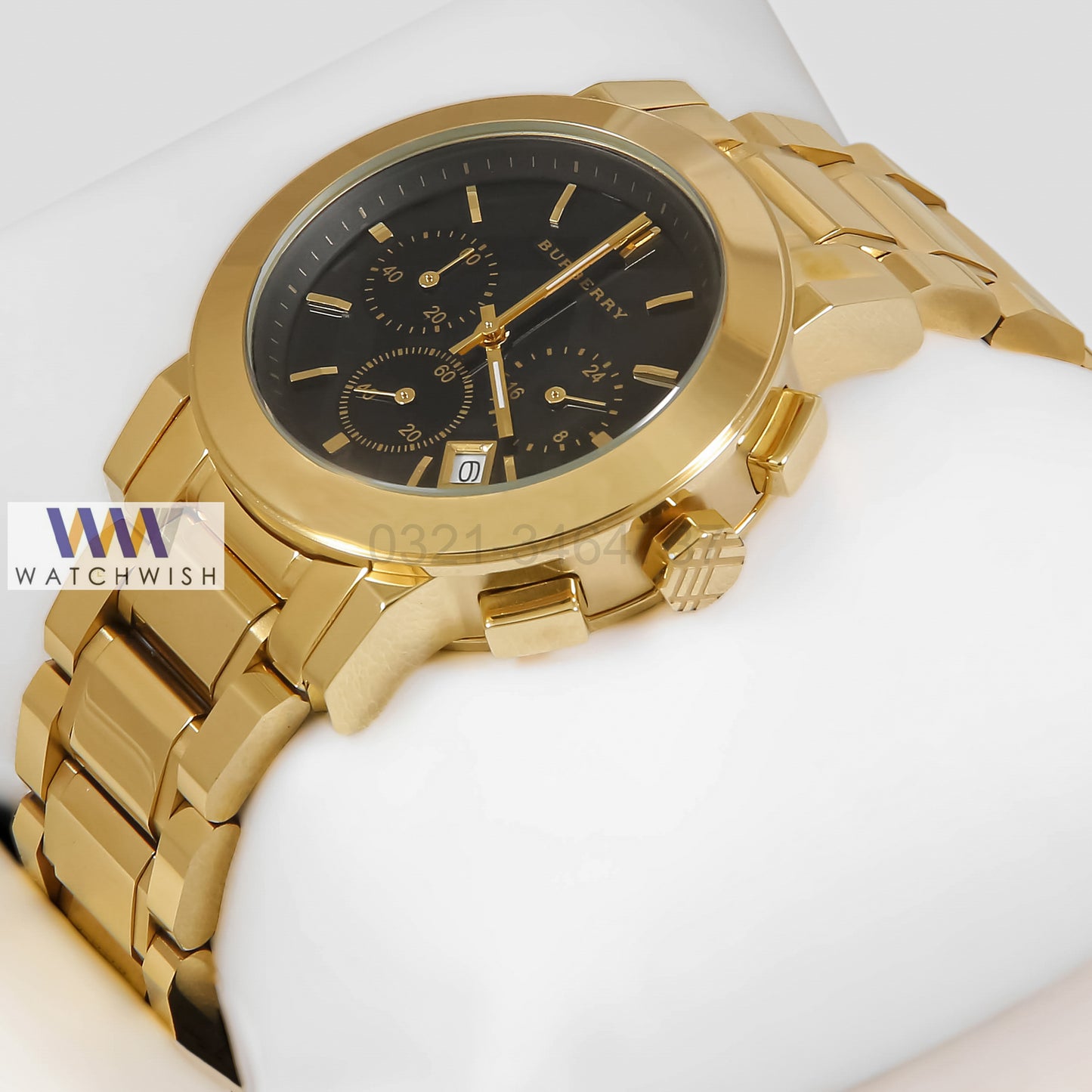 LATEST COLLECTION CHRONOGRAPH YELLOW GOLD WITH BLACK DIAL LADIES WATCH