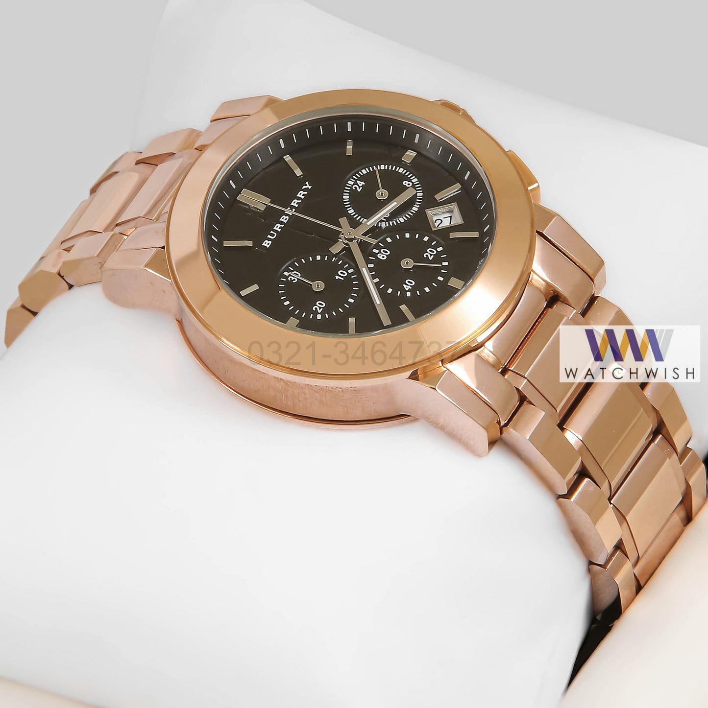 LATEST COLLECTION CHRONOGRAPH ROSE GOLD WITH BLACK DIAL LADIES WATCH