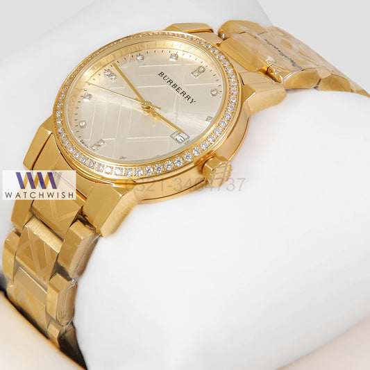 LATEST COLLECTION YELLOW GOLD WITH WHITE DIAL LADIES WATCH