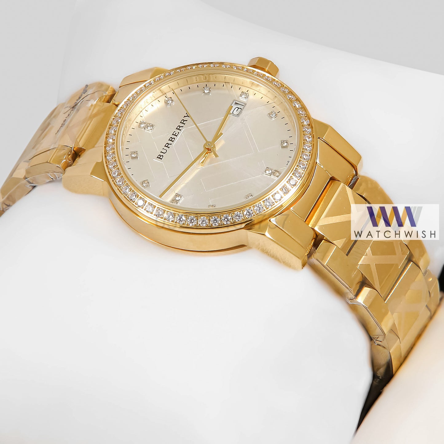 LATEST COLLECTION YELLOW GOLD WITH WHITE DIAL LADIES WATCH