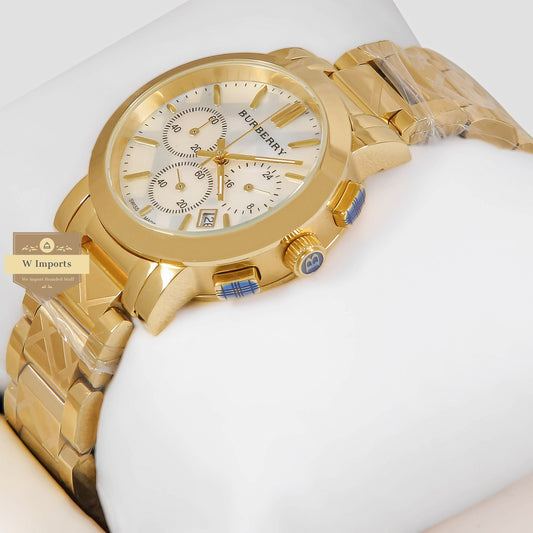 LATEST COLLECTION CHRONOGRAPH YELLOW GOLD WITH WHITE DIAL LADIES WATCH