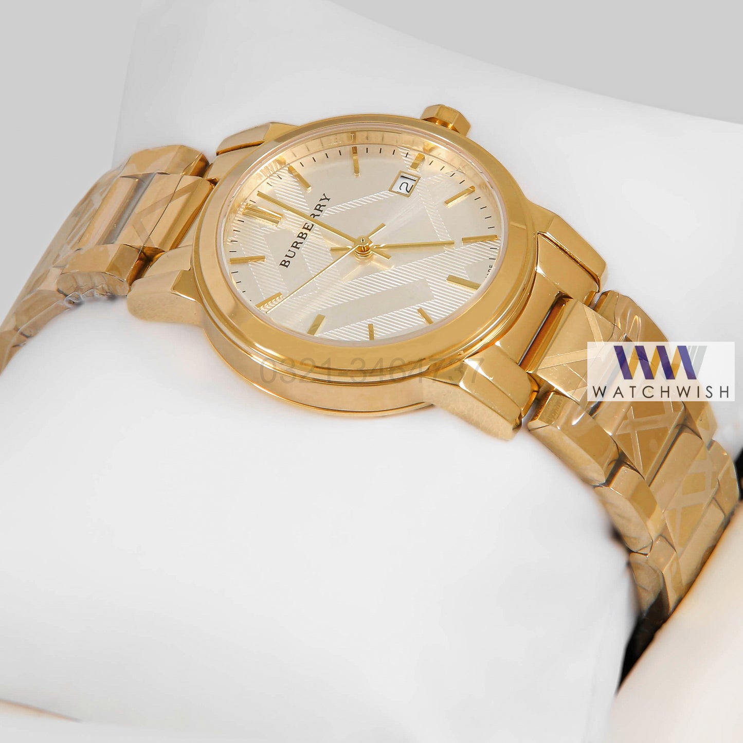 LATEST COLLECTION YELLOW GOLD WITH SILVER DIAL LADIES WATCH