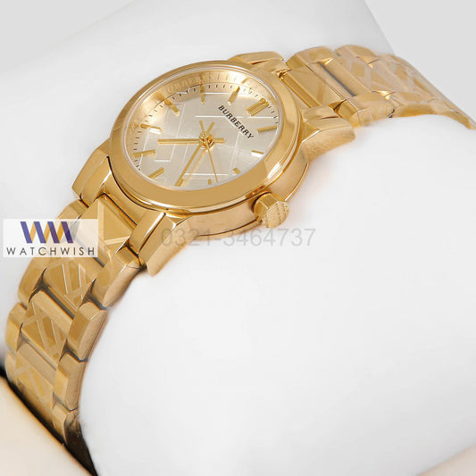 LATEST COLLECTION YELLOW GOLD WITH SILVER DIAL LADIES WATCH