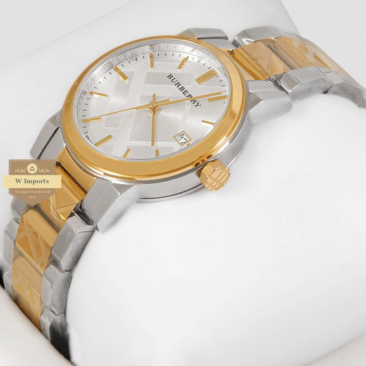 LATEST COLLECTION TWO TONE YELLOW GOLD WITH WHITE DIAL LADIES WATCH