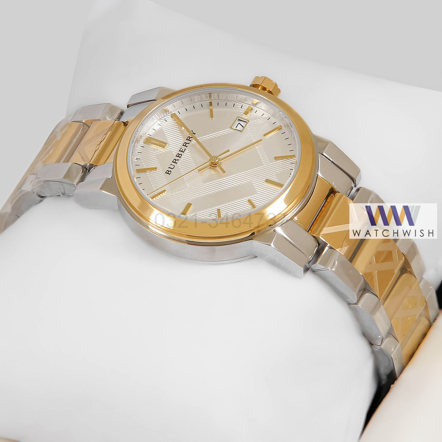 LATEST COLLECTION TWO TONE YELLOW GOLD WITH WHITE DIAL LADIES WATCH