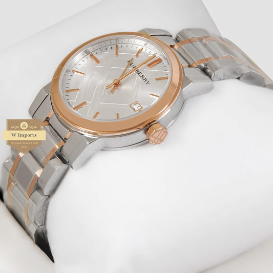 Latest Collection Silver & Rose Gold Watch With White Dial Ladies watch