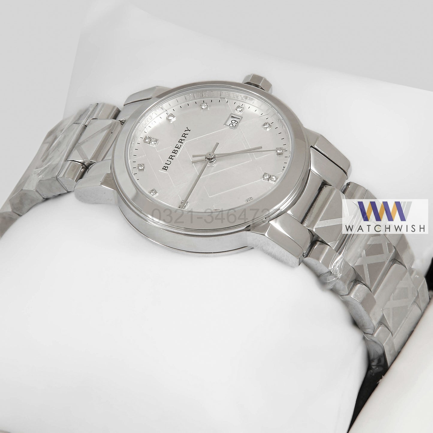 LATEST COLLECTION ALL SILVER WITH DIAL & STONE FIGURE LADIES WATCH