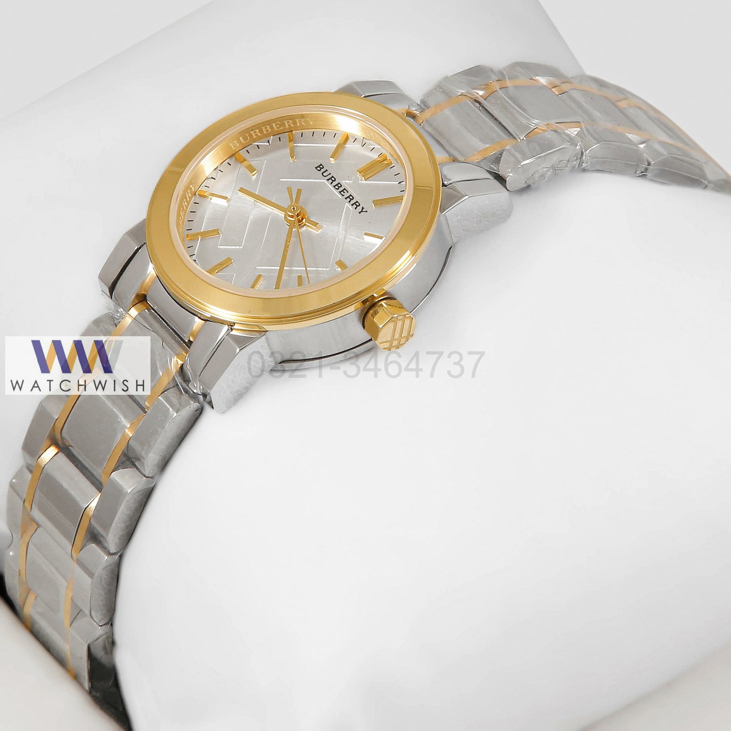 Latest Collection Two Tone Yellow Gold With White Dial Ladies Watch