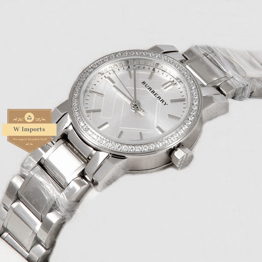 Latest Collection All Silver With Stone Bezel Ladies Watch
