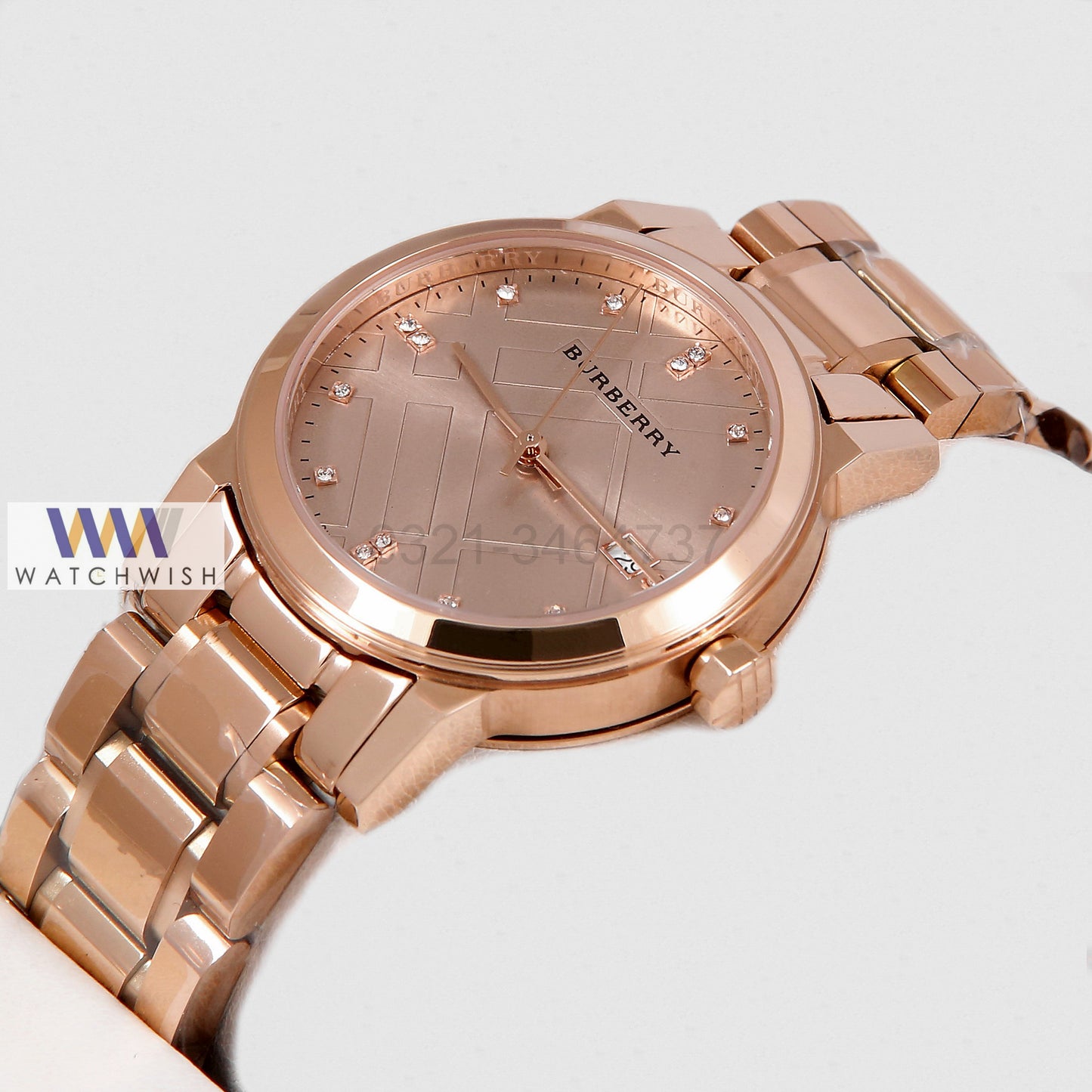 Latest Collection All Rose Gold With Stone Figure Ladies Watch