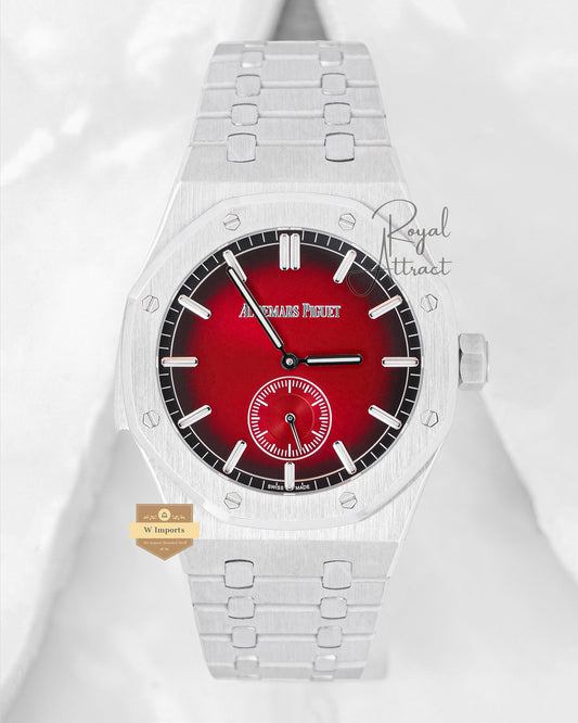 Premium Collection Down Second Silver With Red Dial Automatic Watch
