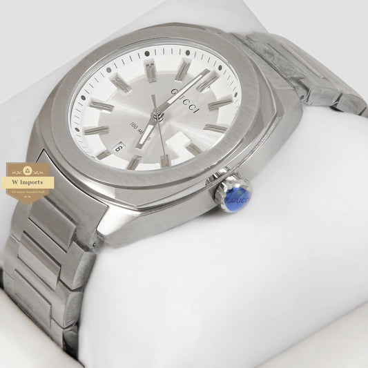 LATEST COLLECTION SILVER WITH WHITE DIAL CHAIN WATCH