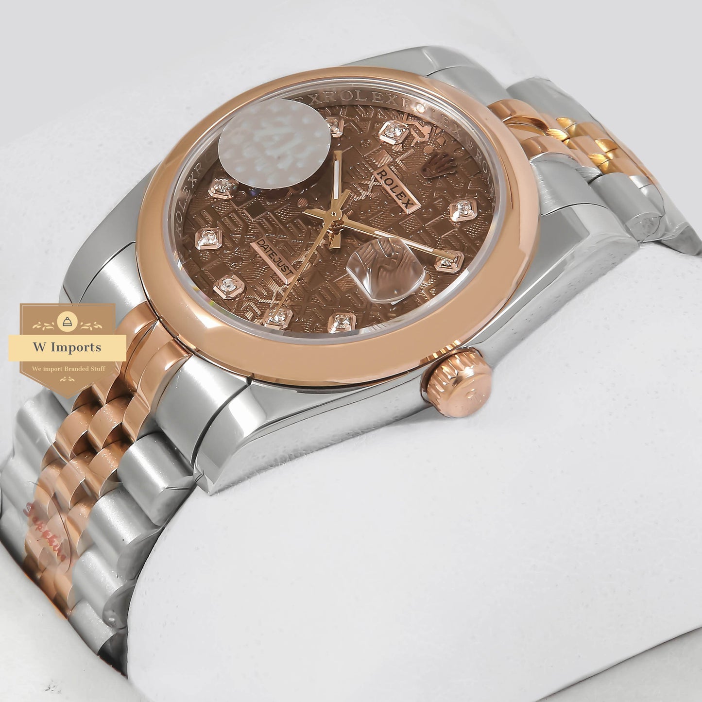 Latest Collection 36 Two Tone Rose Gold With Computer Chocolate Brown Dial Automatic Watch ZR Factory