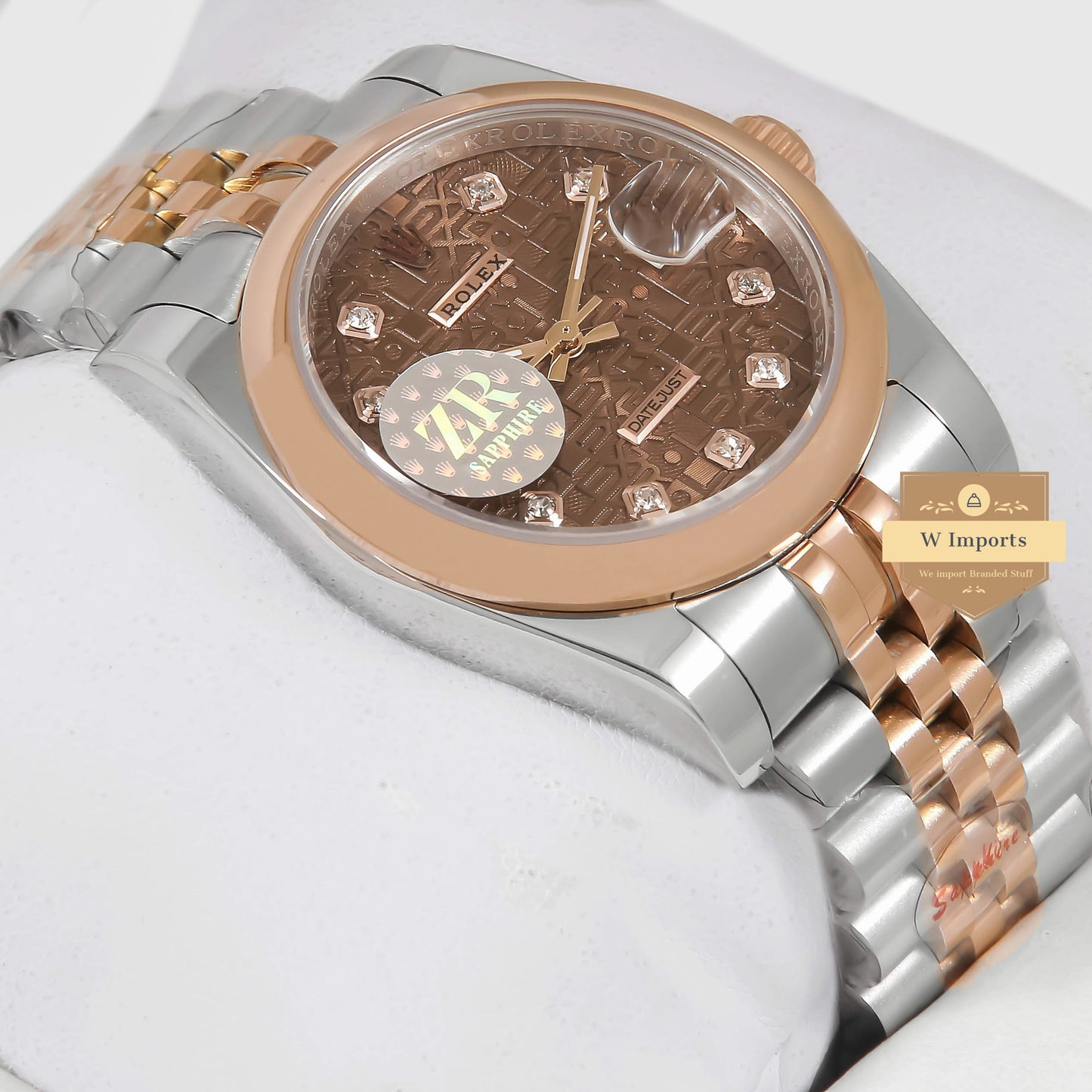 Latest Collection 36 Two Tone Rose Gold With Computer Chocolate Brown Dial Automatic Watch ZR Factory