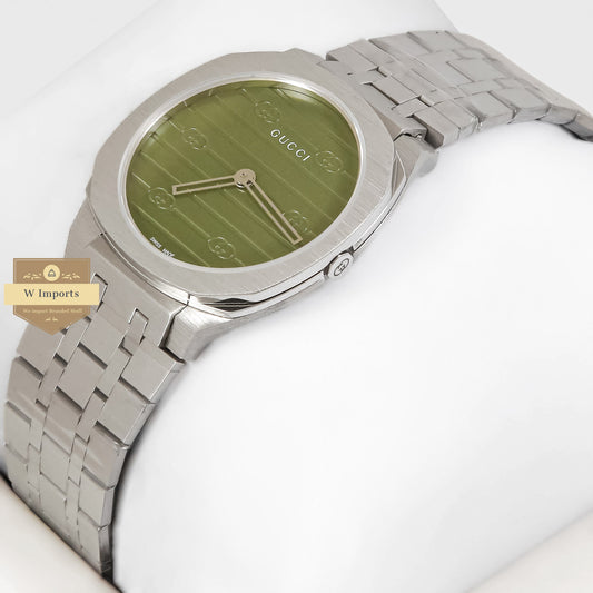 LATEST COLLECTION SILVER WITH GREEN DIAL LADIES WATCH