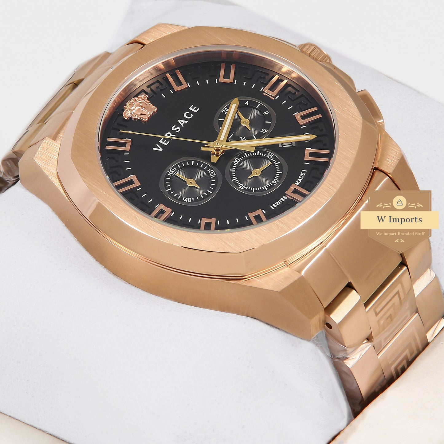 Latest Collection Rose Gold With Black Dial Chronograph