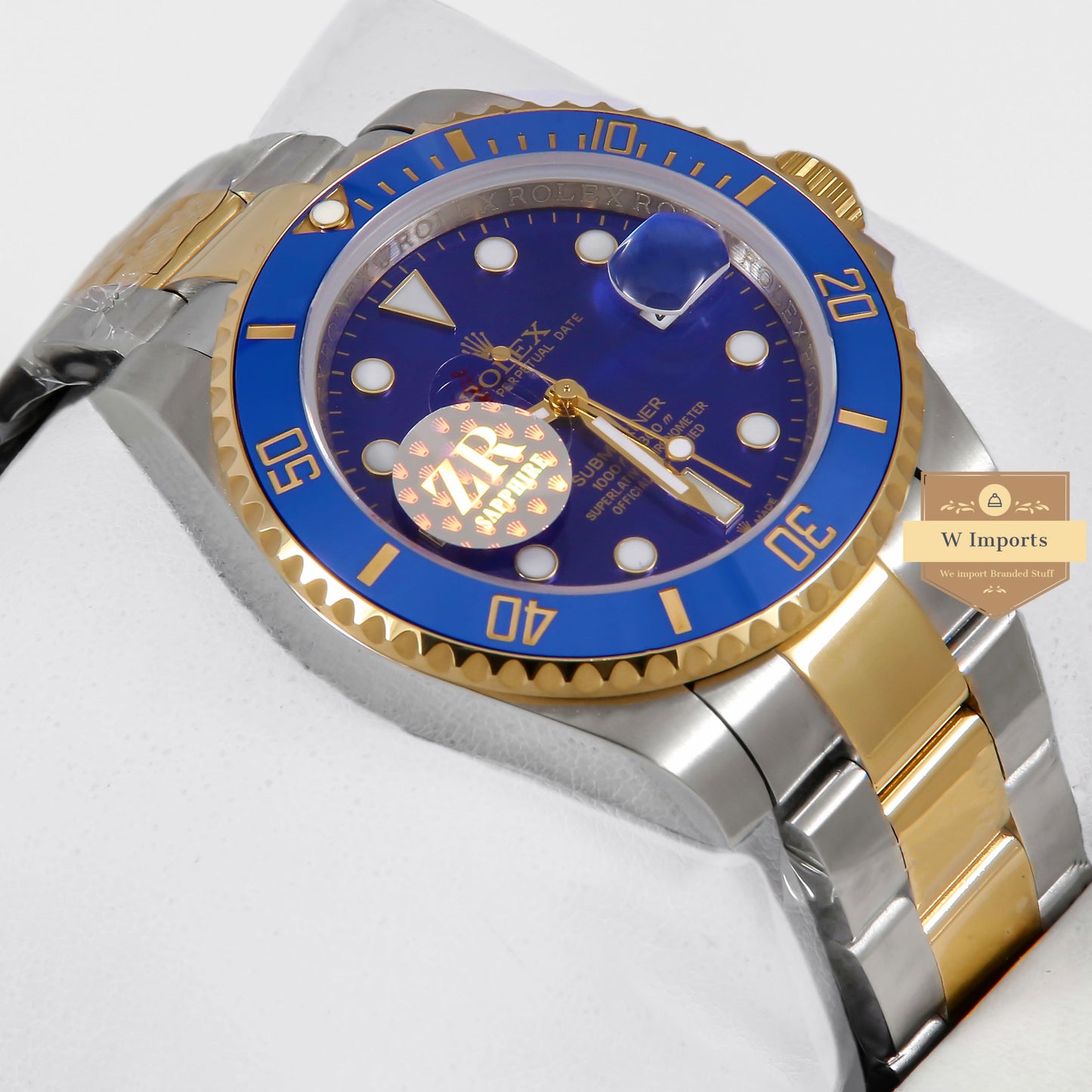 Latest Collection 40 Two Tone Yellow Gold With Blue Dial & Bezel Automatic Watch ZR Factory