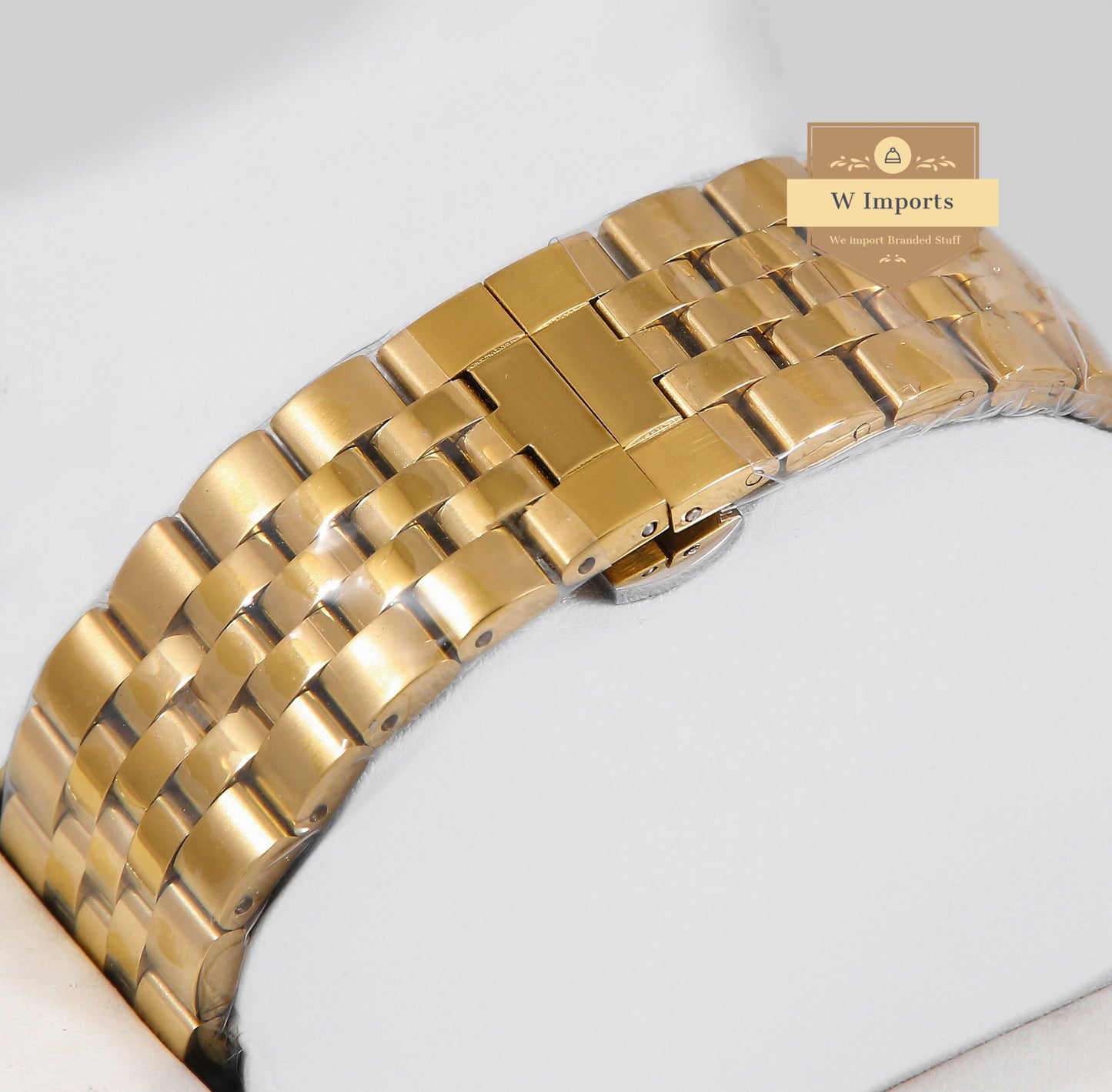 Latest Collection Yellow Gold With Black Dial & Stone Figure