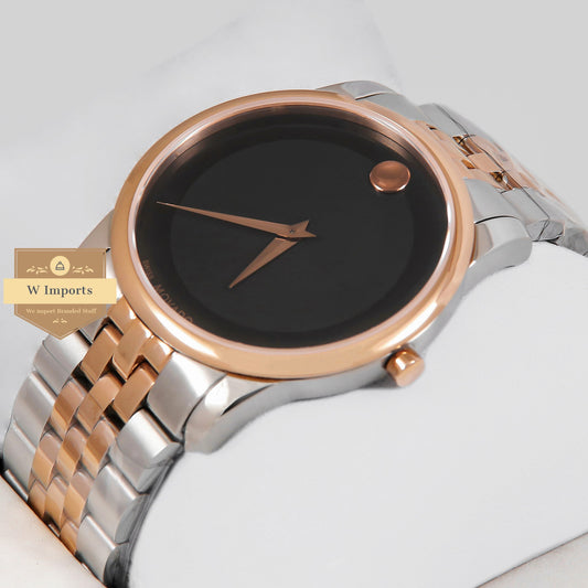 Latest Collection Two Tone Rose Gold With Black Dial