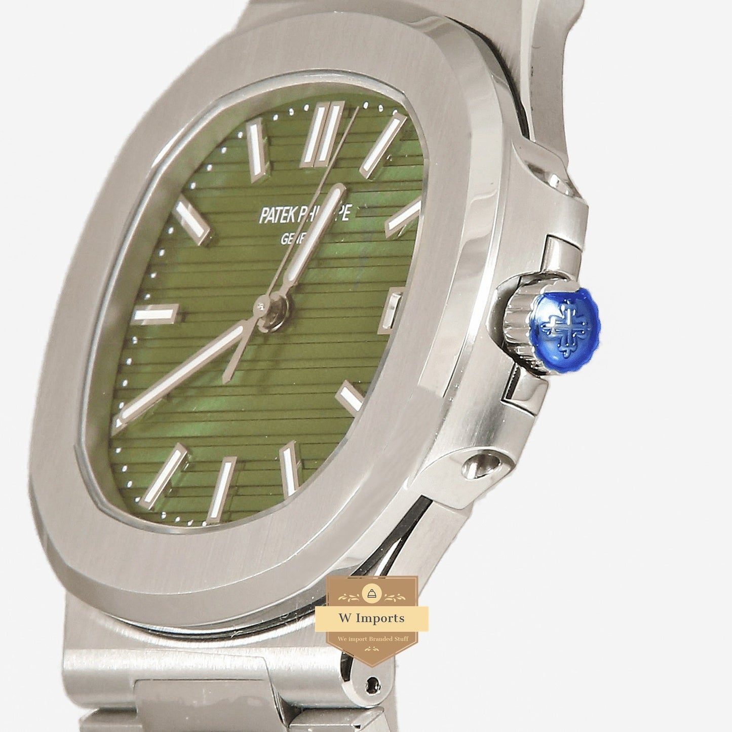 Latest Collection Silver With Green Dial Automatic Chain Watch