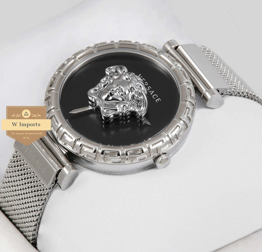 Latest Collection Silver With Black Dial Ladies Watch