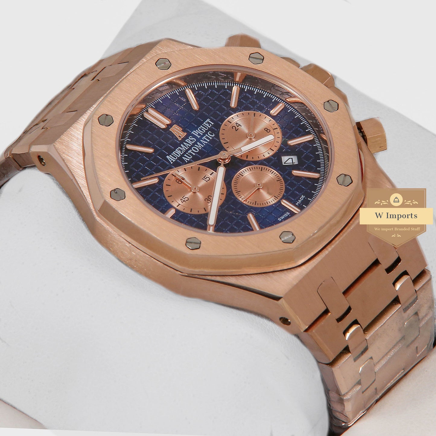 Latest Collection Oak Chronograph Rose Gold With Blue Dial