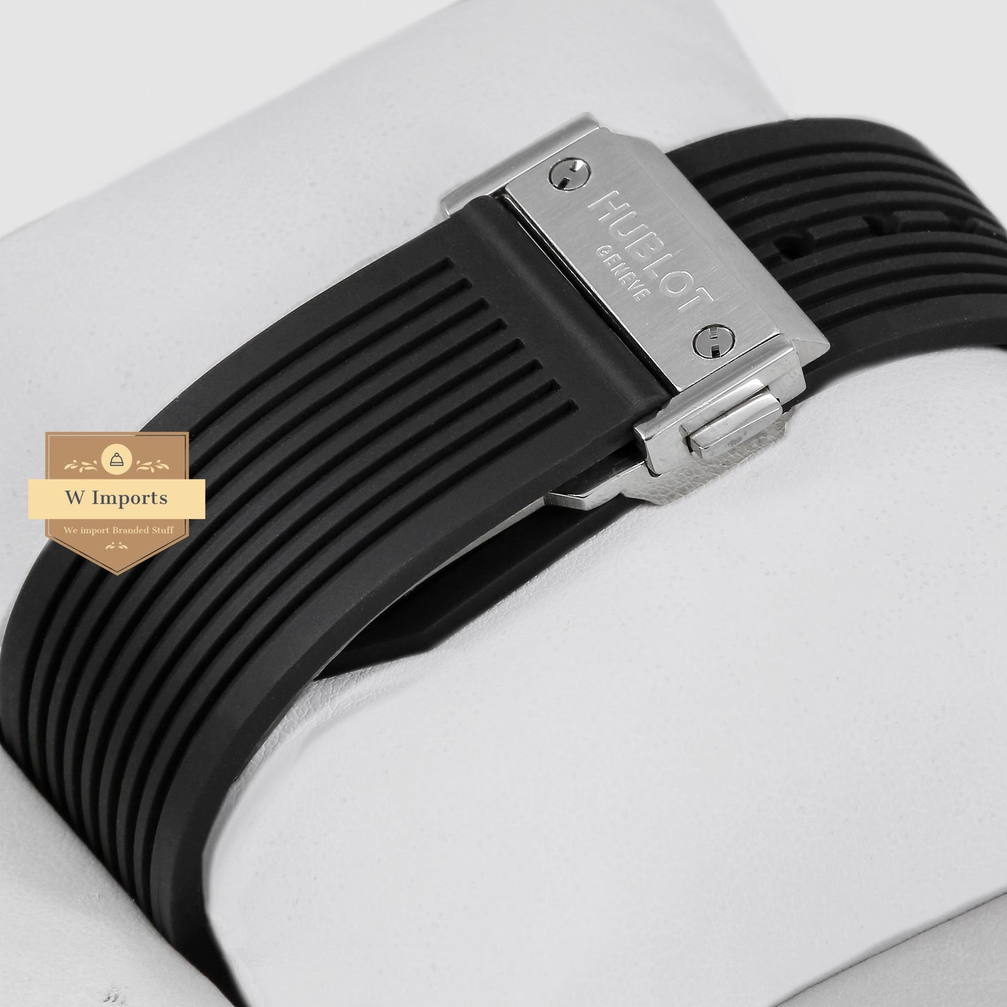 Latest Collection Chronograph Silver Case With Black Dial & Black PVC Strap