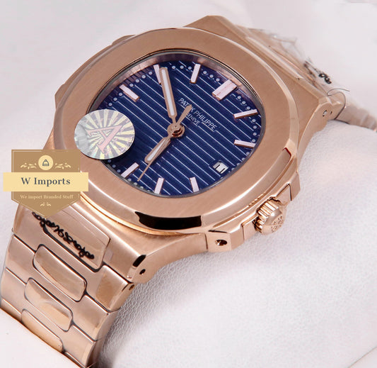 Latest Collection Rose Gold With Blue Dial Quartz Watch