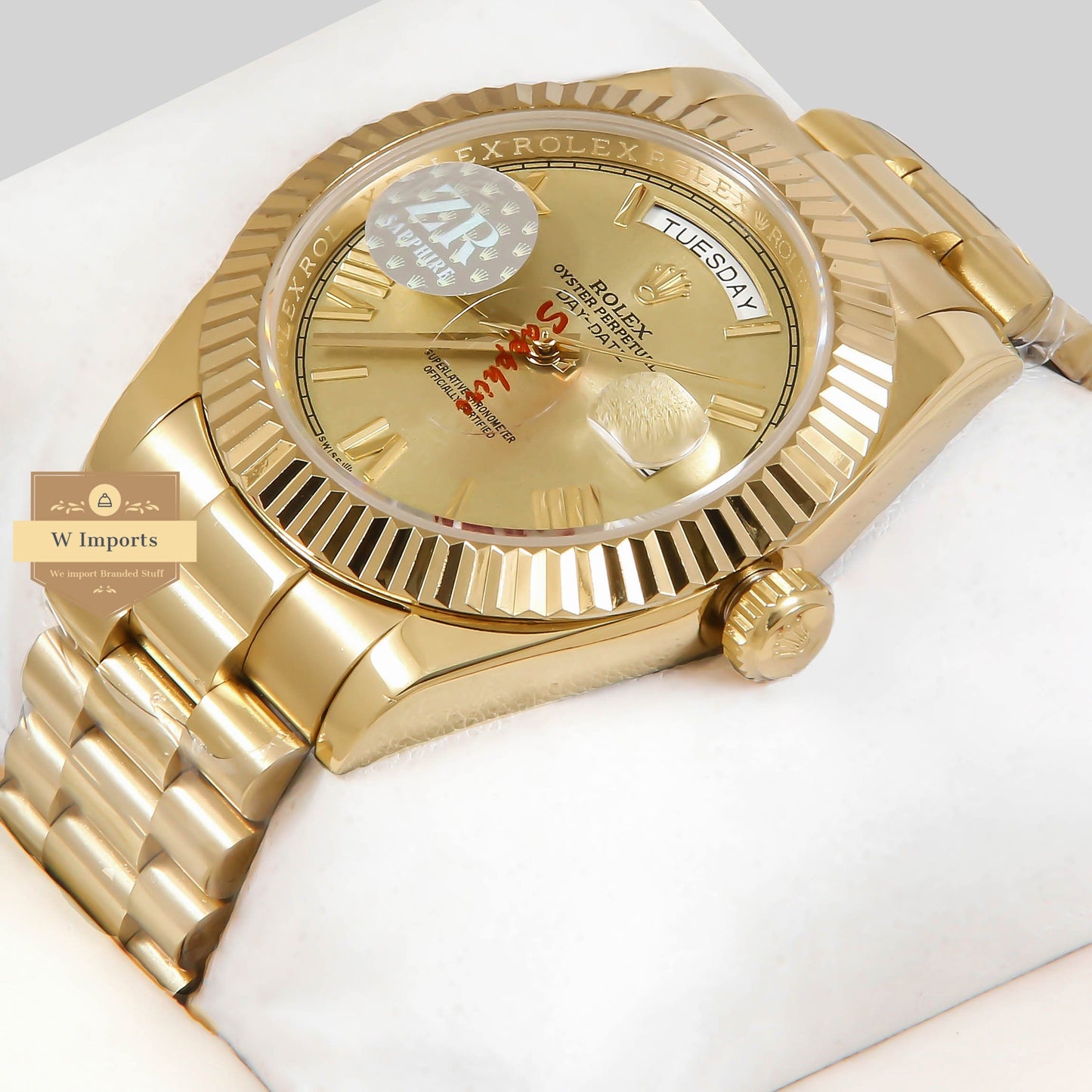 Latest Collection 40 All Yellow Gold With Roman Dial Fluted Bezel Automatic Watch ZR Factory