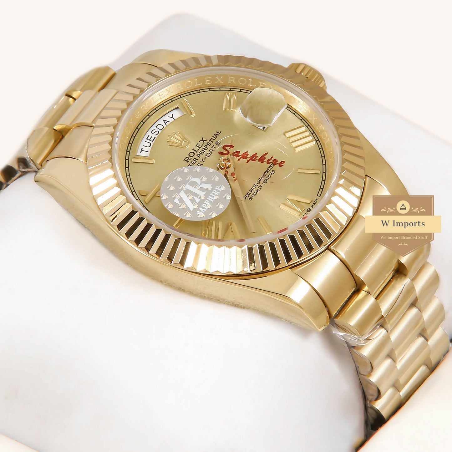 Latest Collection 40 All Yellow Gold With Roman Dial Fluted Bezel Automatic Watch ZR Factory