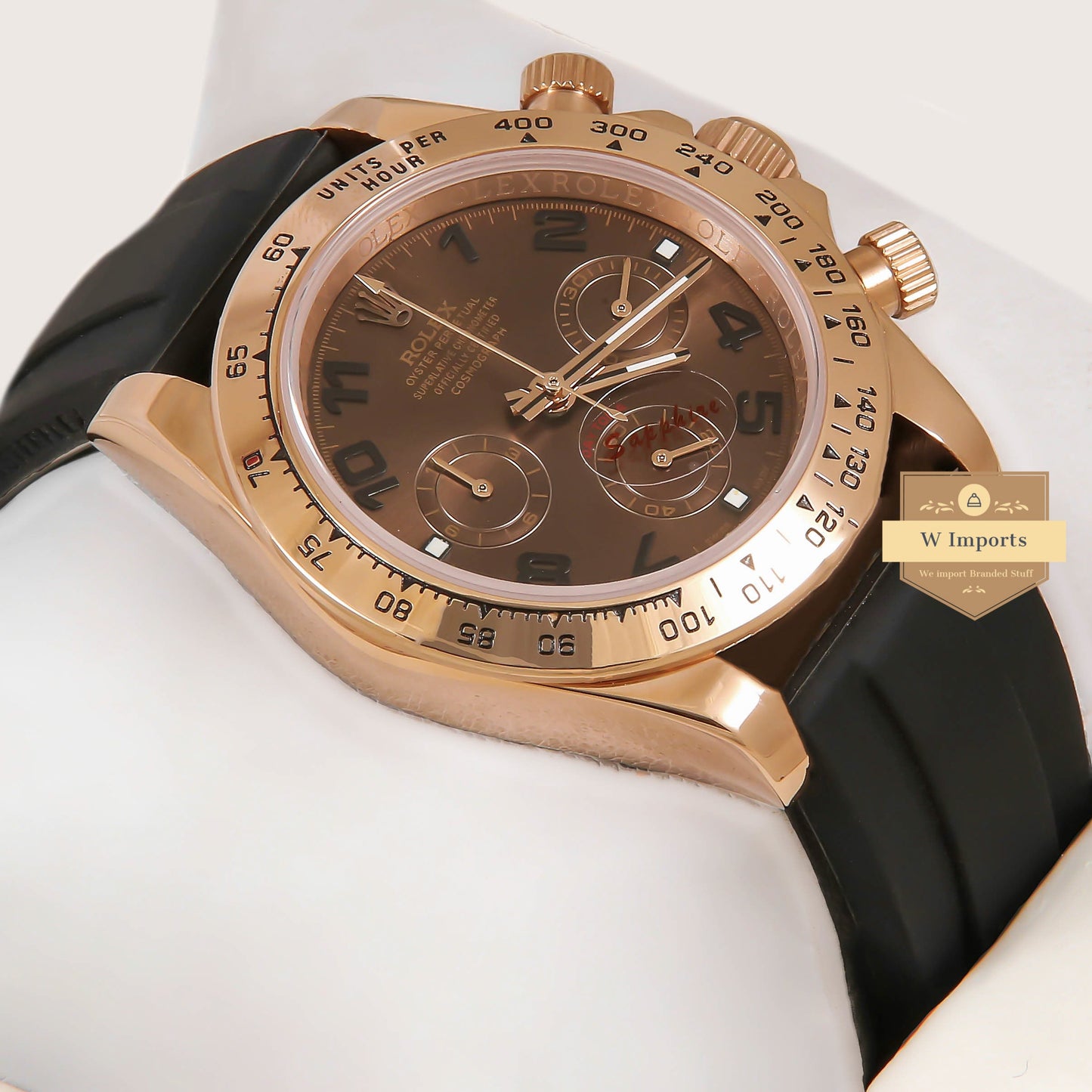 Latest Collection Chronograph 40 Rose gold Case With Brown Dial & Black Rubber Strap ZR Factory