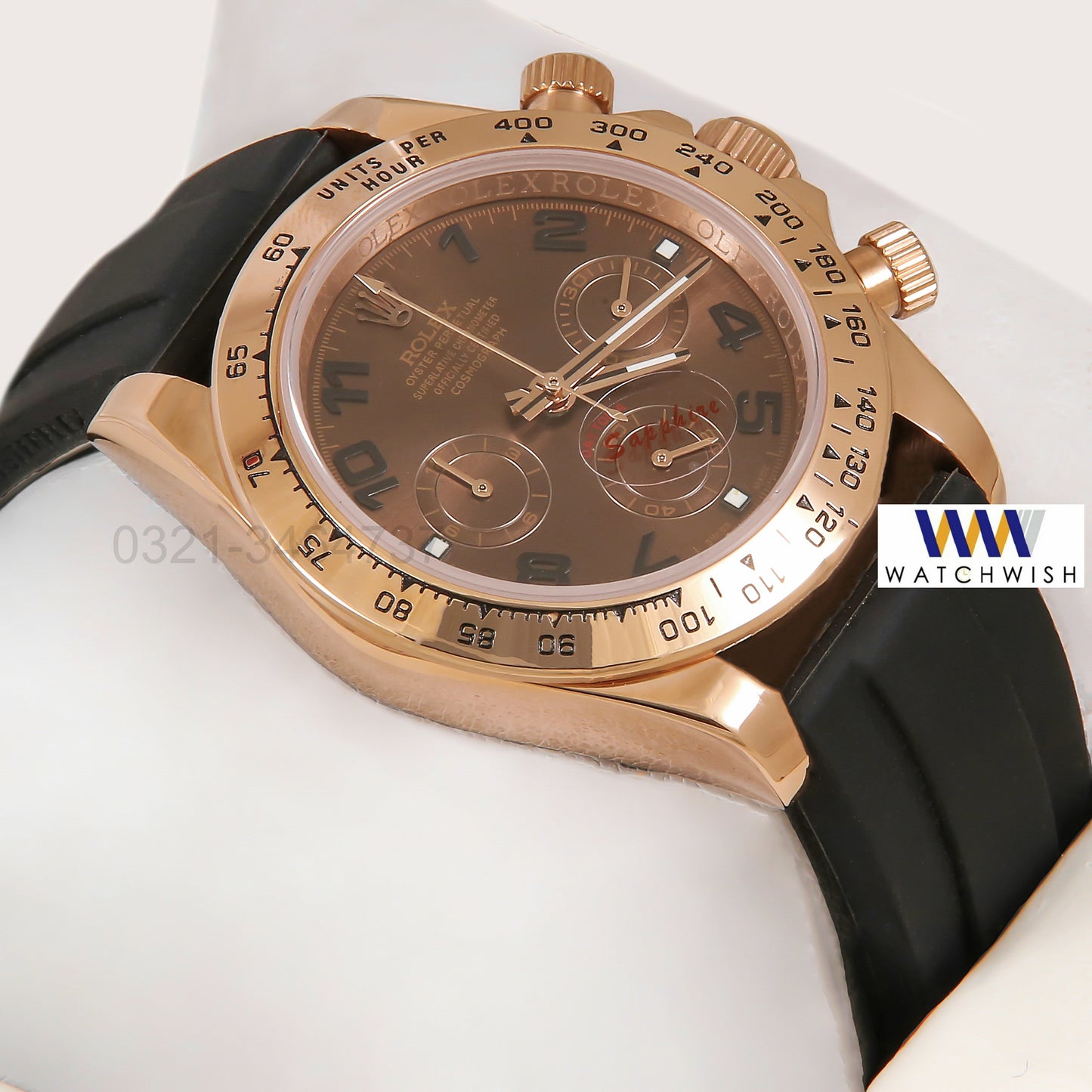New Collection Chronograph 40 Rose gold Case With Brown Dial & Black Rubber Strap ZR Factory