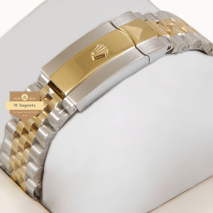 Latest Collection 41 Two Tone Yellow Gold With Silver Dial Stone Numerals & Fluted Bezel Automatic Watch ZR Factory