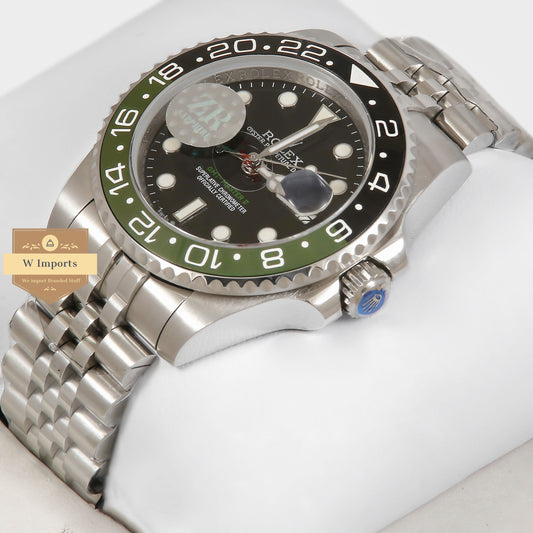 Latest Collection GMT 40 Silver With Black Dial Green Bezel ZR Factory