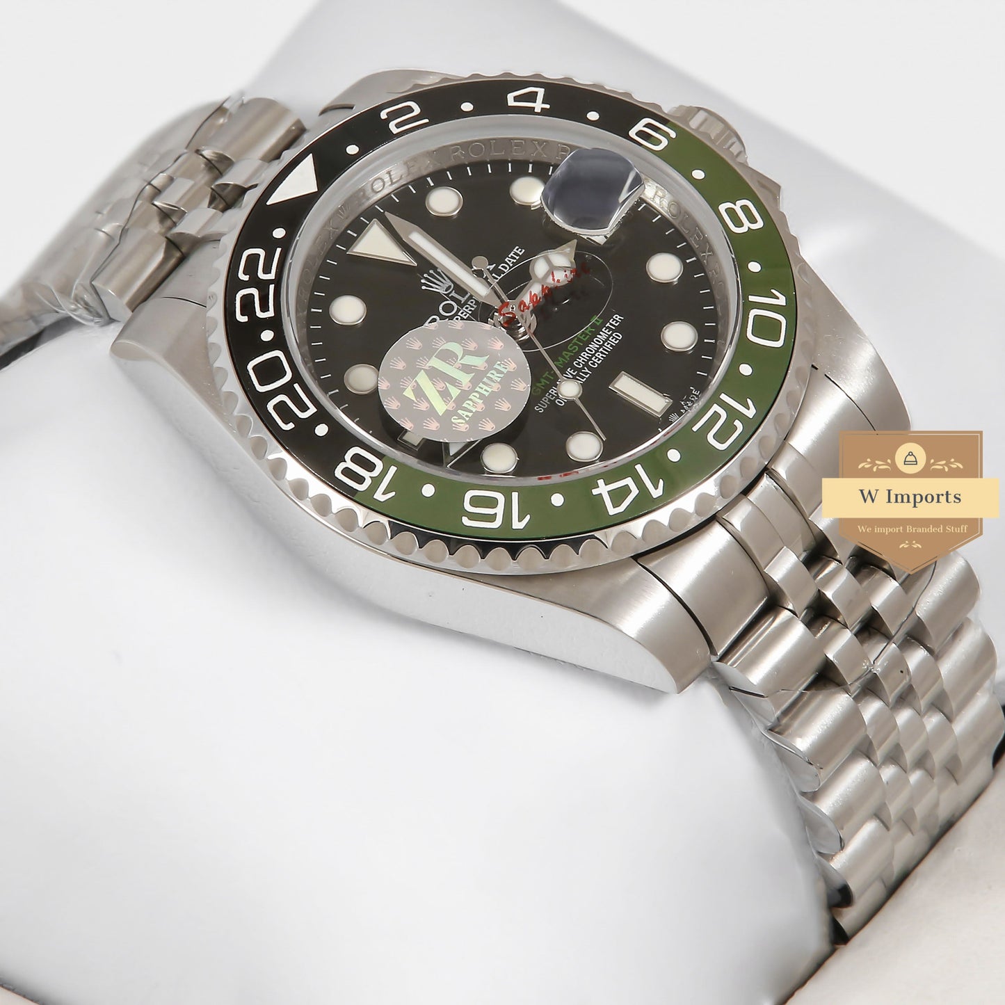 Latest Collection GMT 40 Silver With Black Dial Green Bezel ZR Factory