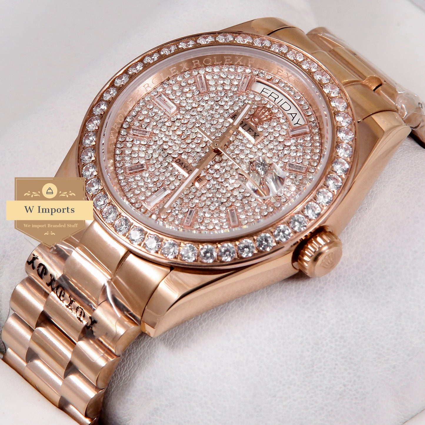 Latest Collection 40 Rose Gold Fully Stoned Dial & Bezel Automatic Watch ZR Factory