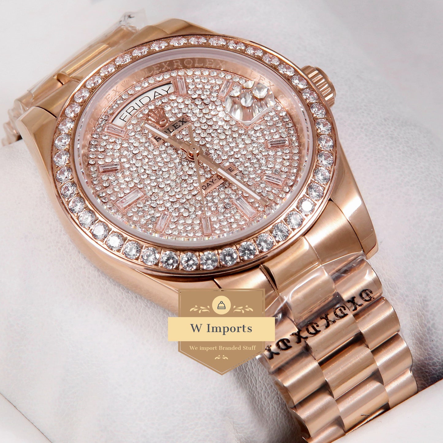 Latest Collection 40 Rose Gold Fully Stoned Dial & Bezel Automatic Watch ZR Factory