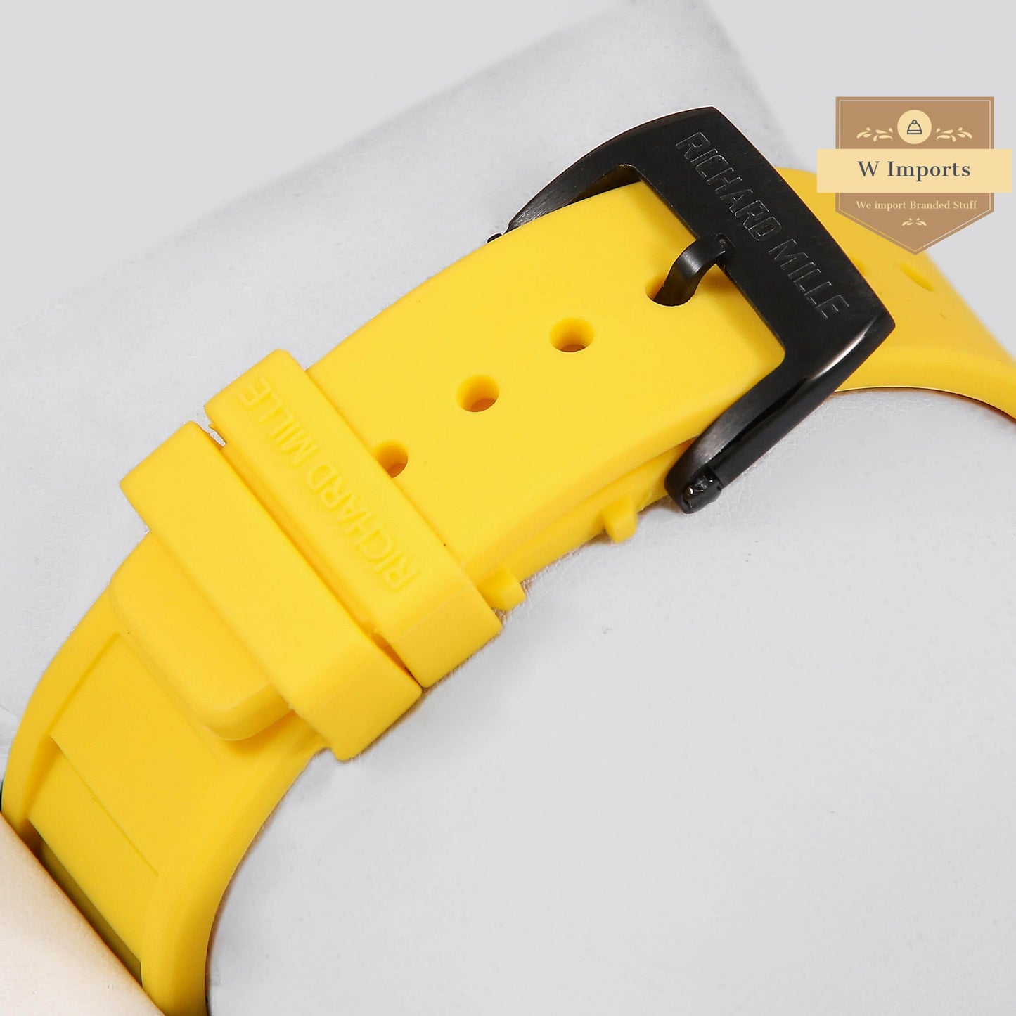 Latest Collection Black Case & Dial With Yellow Rubber Strap Automatic Watch
