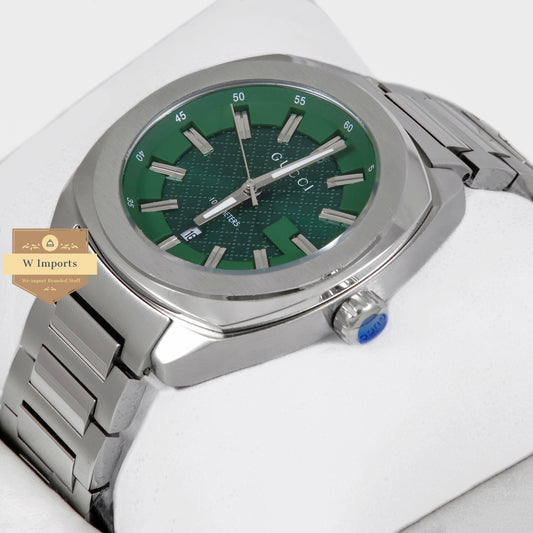 Latest Collection Silver With Green Dial