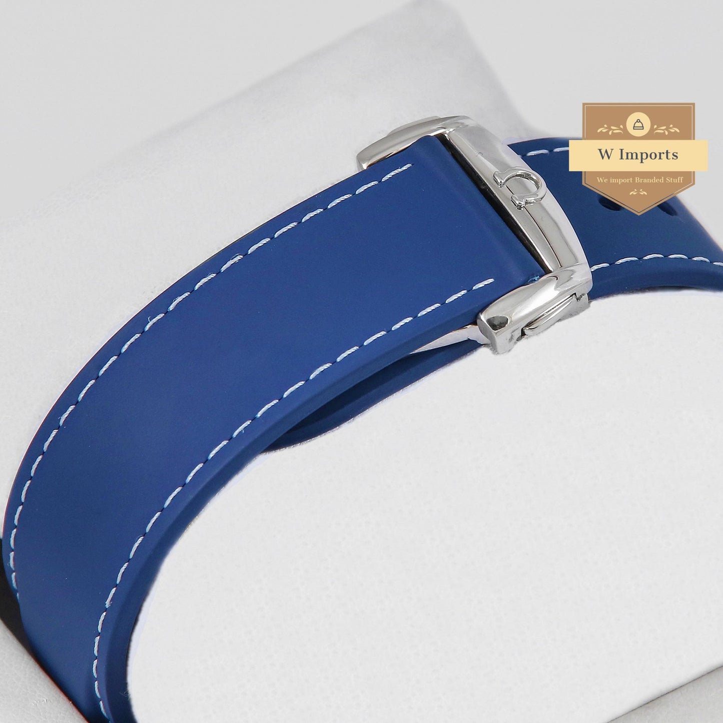 Latest Collection Chronometer Silver Case With Blue & Rubber Strap Automatic Watch
