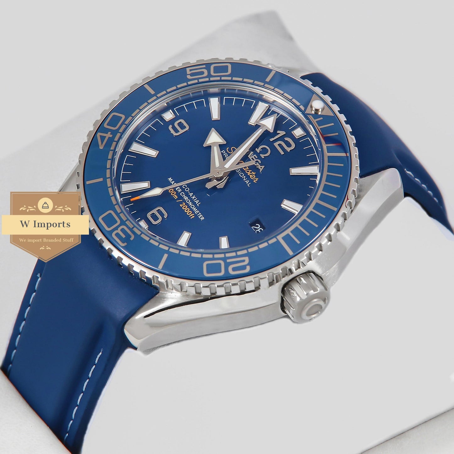 Latest Collection Chronometer Silver Case With Blue & Rubber Strap Automatic Watch