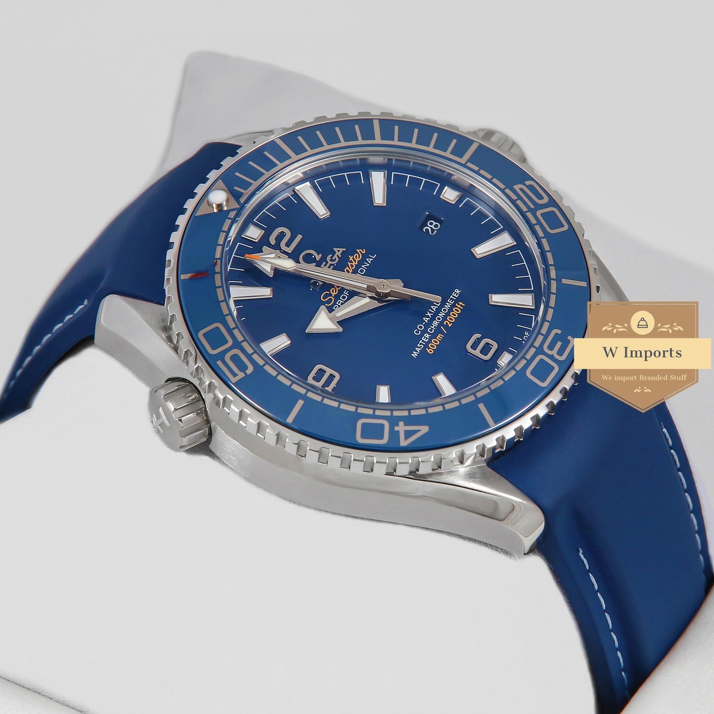 Latest Collection Chronometer Silver Case With Blue & Rubber Strap Automatic Watch
