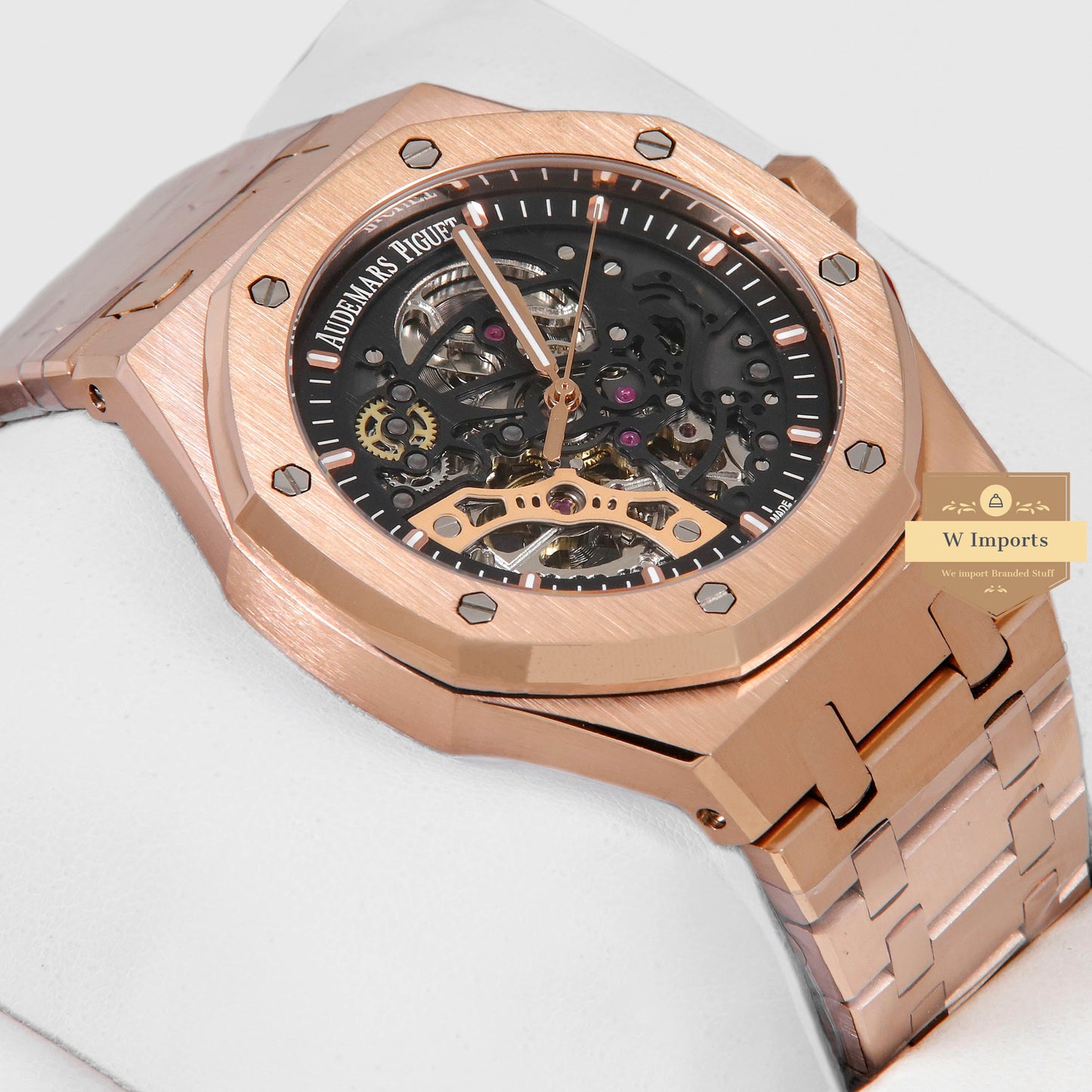Latest Collection Rose gold With Black Skeleton Dial